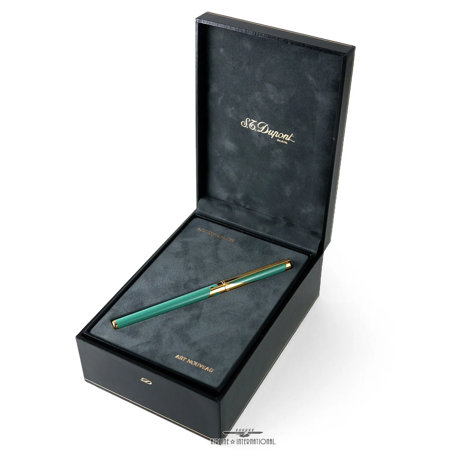 S.T. Dupont Art Nouveau Limited Edition Green Fountain Pen & Key Chain