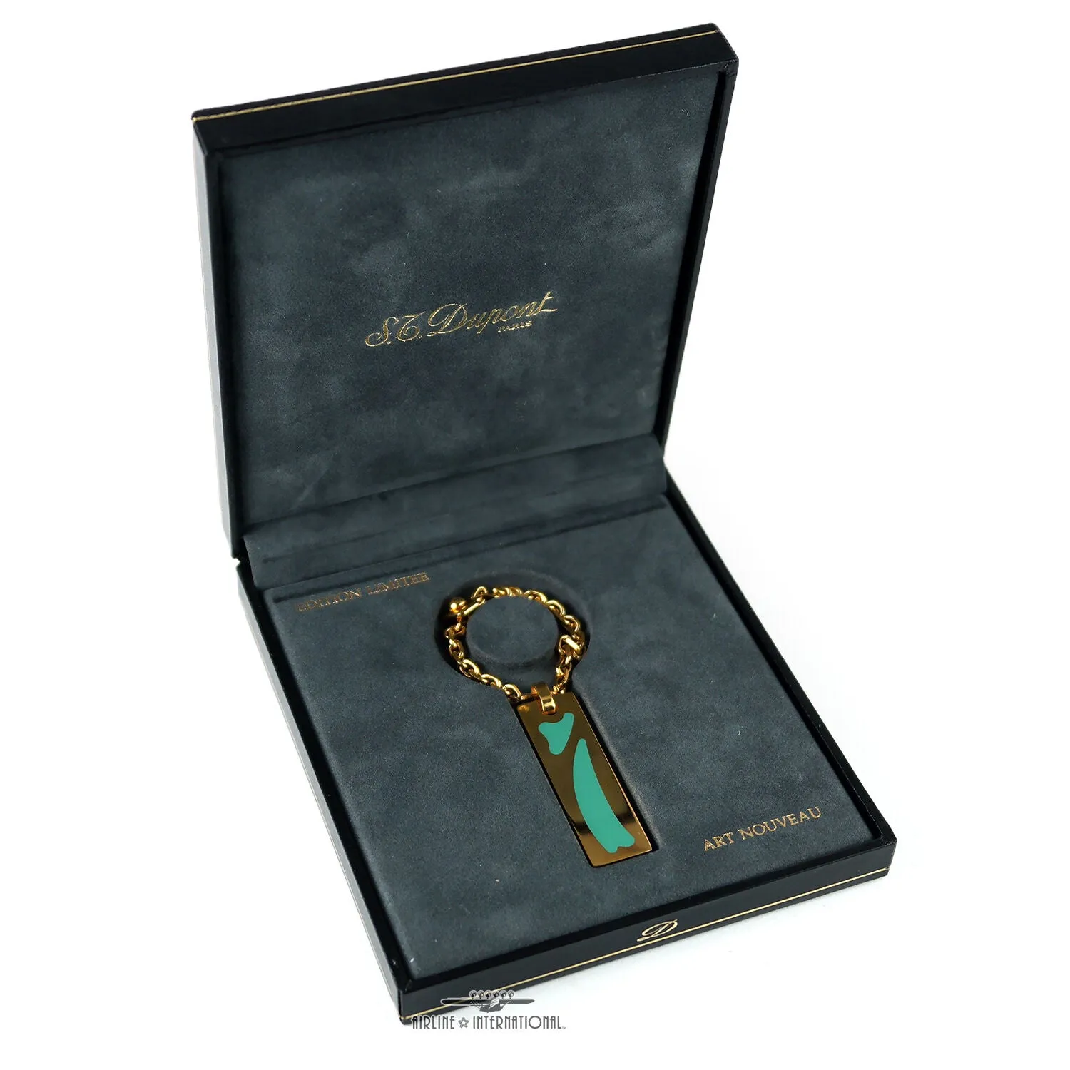 S.T. Dupont Art Nouveau Limited Edition Green Fountain Pen & Key Chain