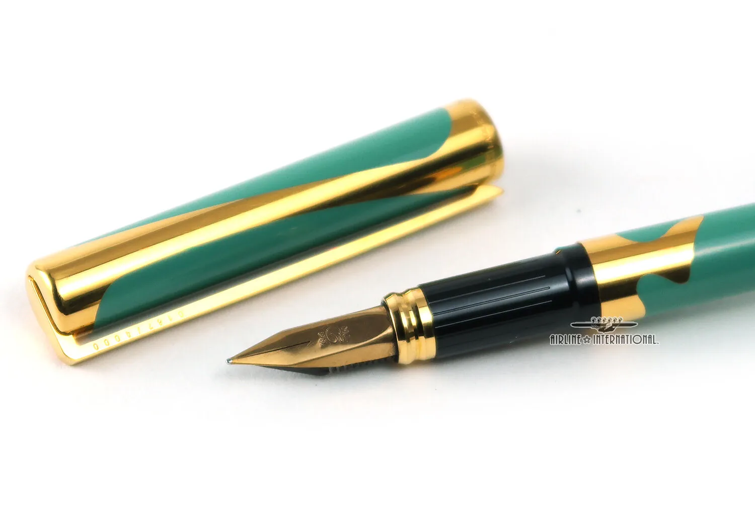 S.T. Dupont Art Nouveau Limited Edition Green Fountain Pen & Key Chain