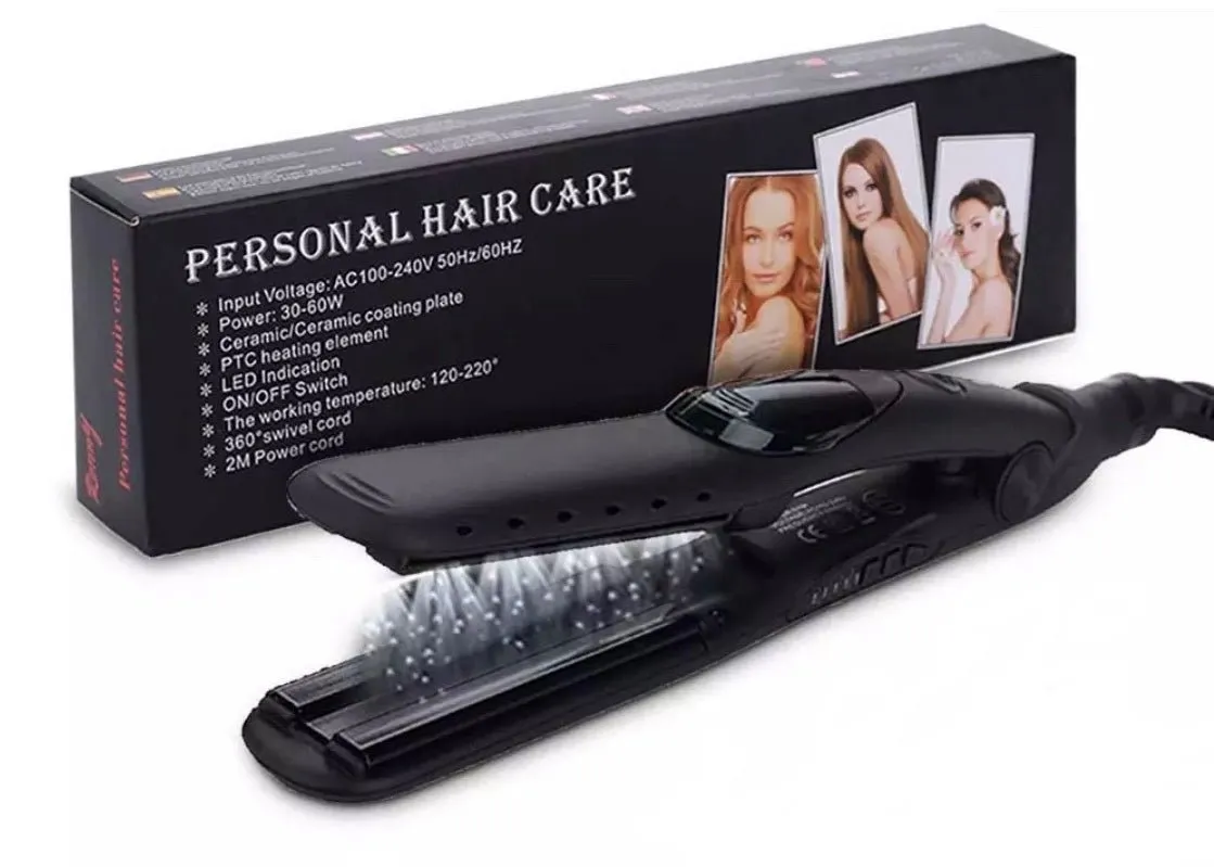 Steam Hair Straightener - Ceramic Plates with Flat Irons