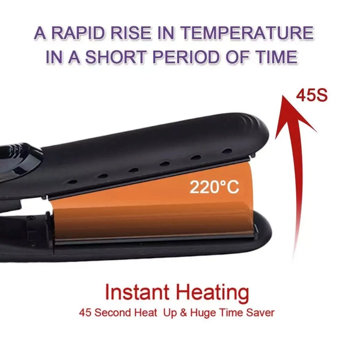 Steam Hair Straightener - Ceramic Plates with Flat Irons