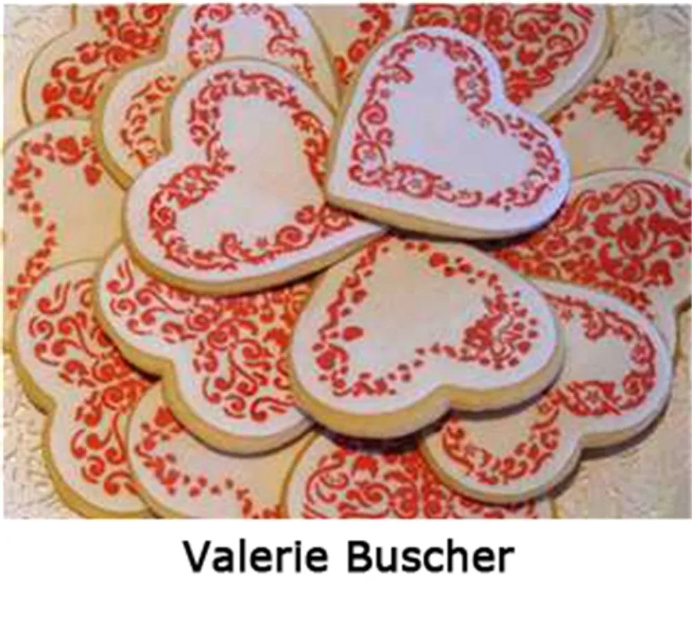 Swirl Valentine Heart Round Cookie Stencil Set by Designer Stencils