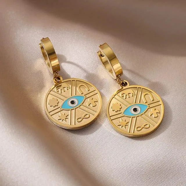 Symbolic Turkish Treasure Hoop Earrings