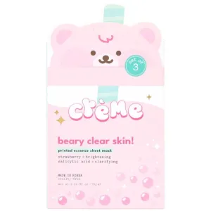 The Creme Shop Boba Bears Beary Clear Skin! Sheet Mask (Brightening   Clarifying) - Set Of 3