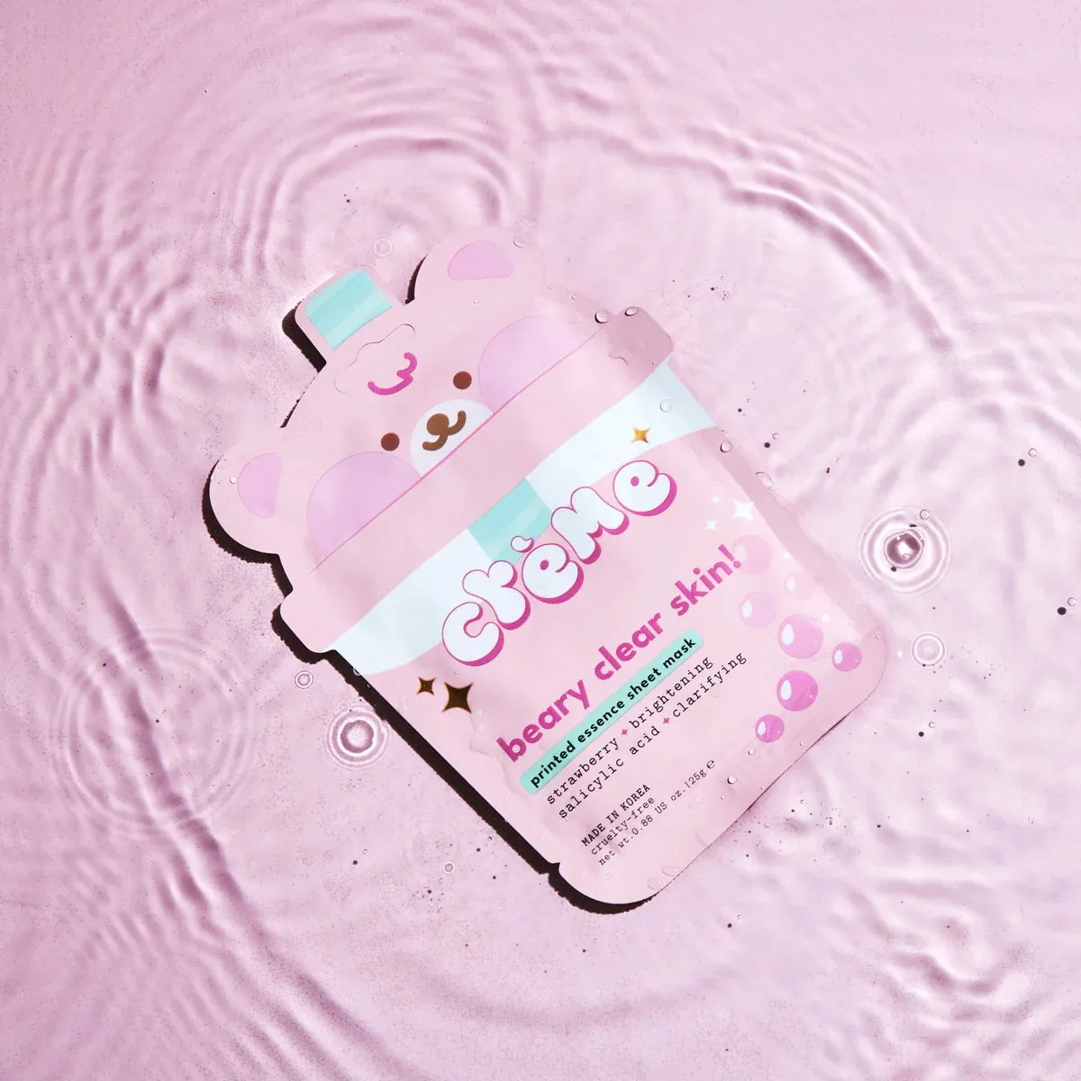 The Creme Shop Boba Bears Beary Clear Skin! Sheet Mask (Brightening   Clarifying) - Set Of 3