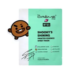 The Creme Shop SHOOKY’S SHINING Printed Essence Sheet Mask - Infused with Hyaluronic Acid, Triple Peptide, Manuka Honey