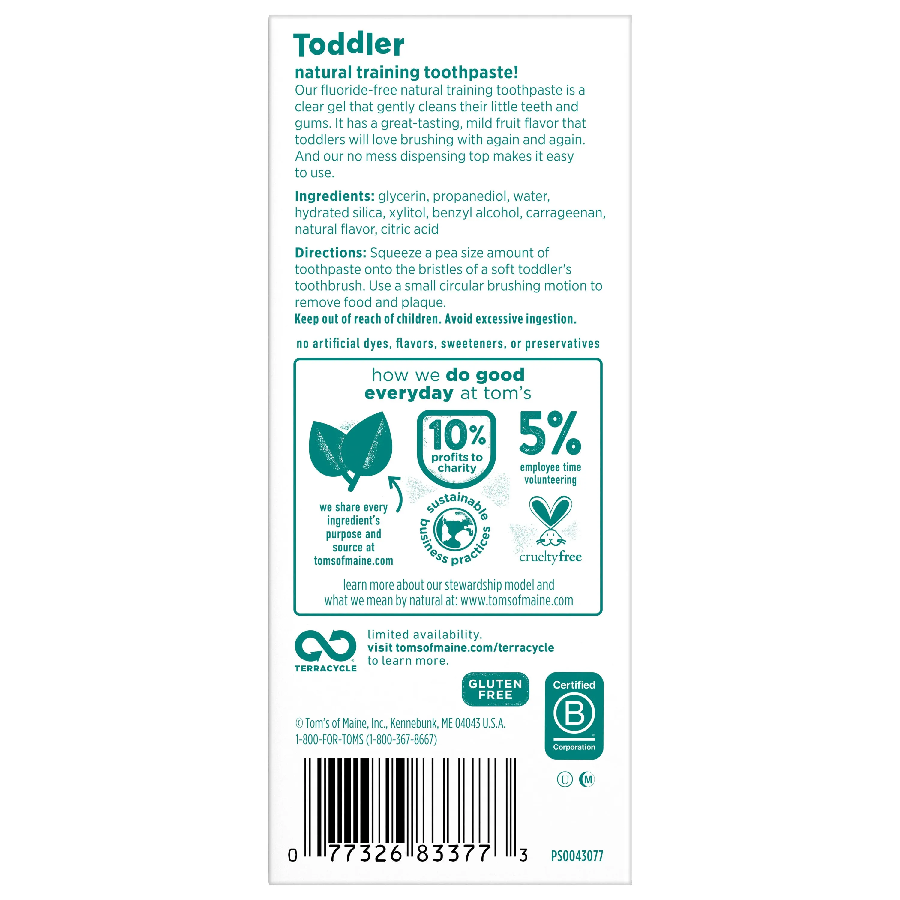 Toddler Training Toothpaste