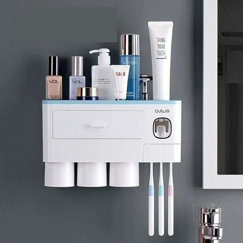 Toothpaste Dispenser And Toothbrush Holder