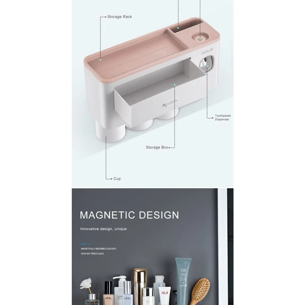 Toothpaste Dispenser And Toothbrush Holder