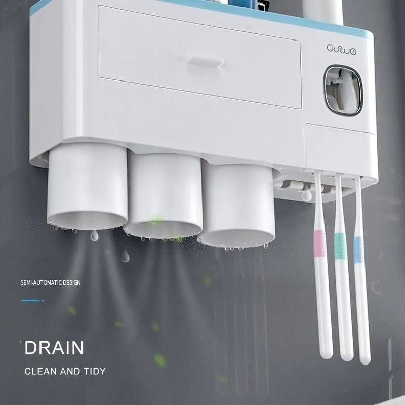 Toothpaste Dispenser And Toothbrush Holder