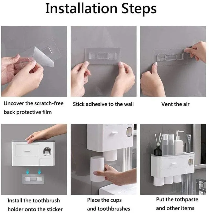 Toothpaste Dispenser And Toothbrush Holder