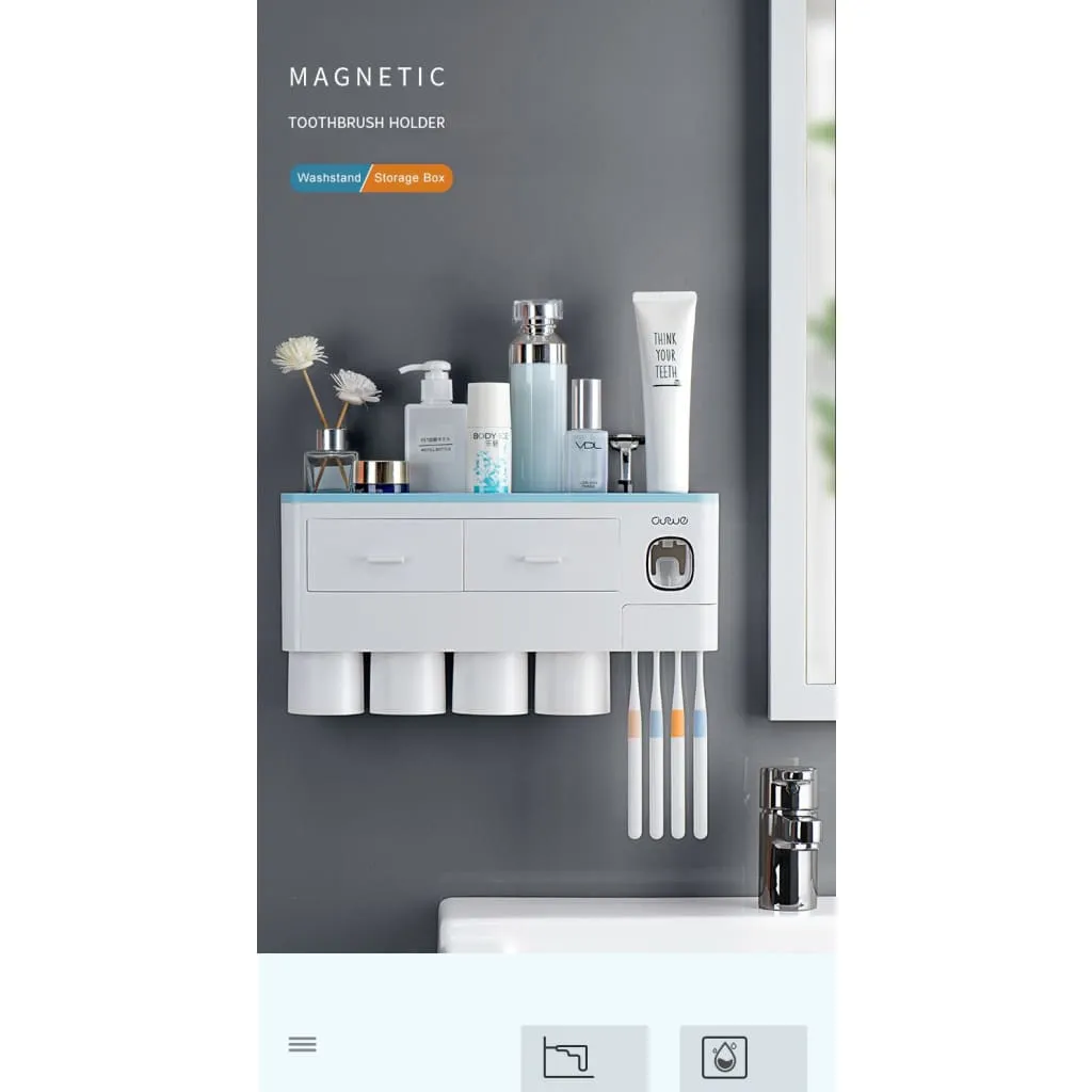 Toothpaste Dispenser And Toothbrush Holder