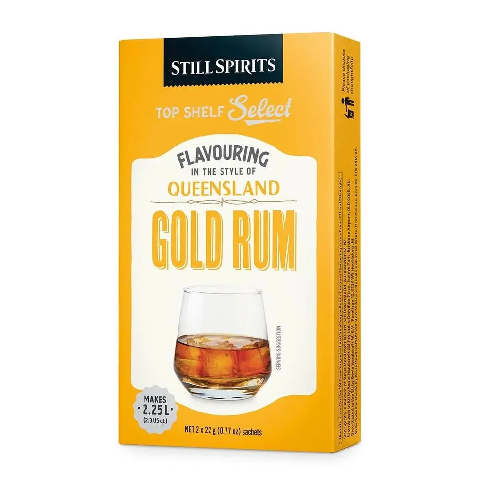 Top Shelf Select Rum Queensland Gold Rum Essence (2 x 1.125L Sachets)