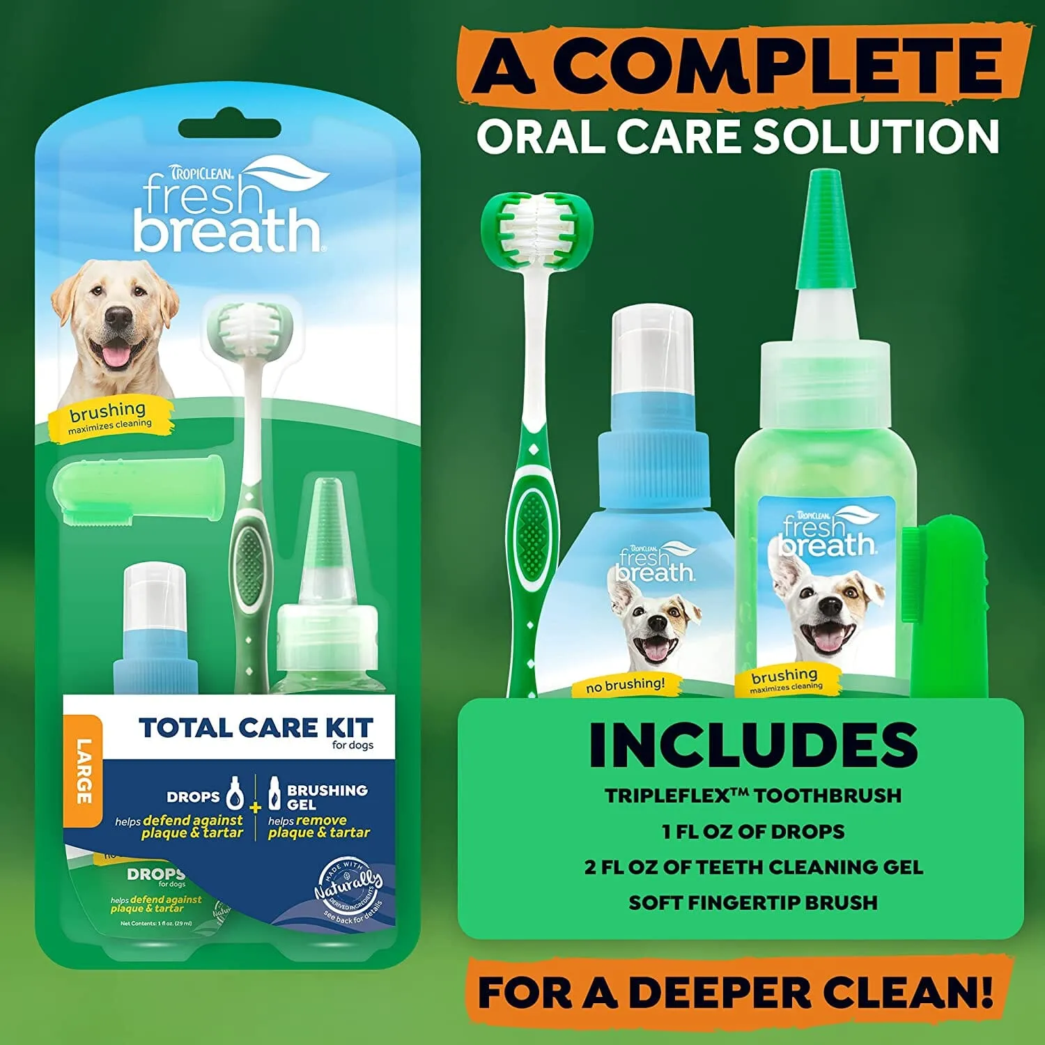 Tropiclean Fresh Breath Large Dog Total Care Kit - 2 Oz