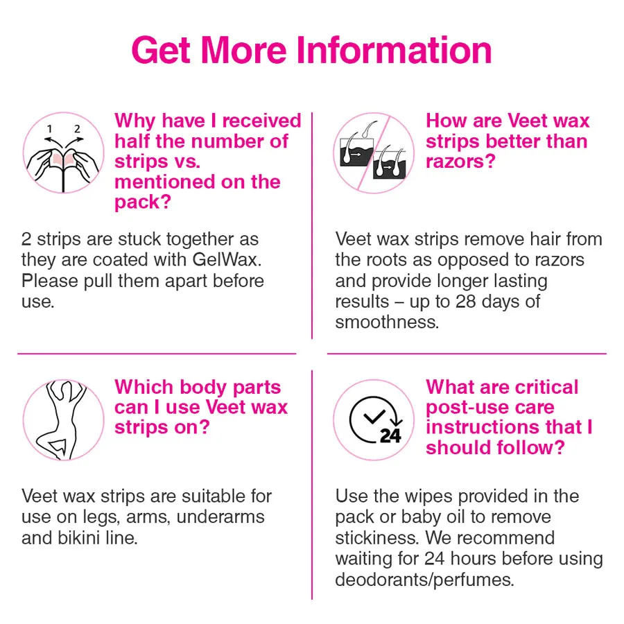 Veet Full Body Waxing Strips Sensitive Skin (20 strips)