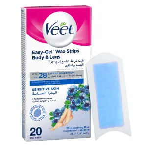 Veet Hair Removal Cold Wax Strips Sensitive Skin - 20 Strips