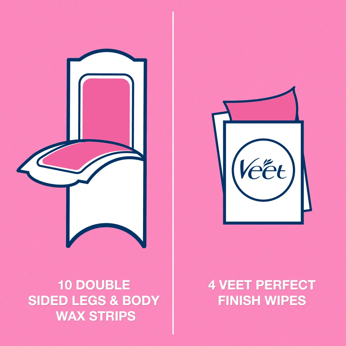 Veet Hair Removal Cold Wax Strips Sensitive Skin - 20 Strips
