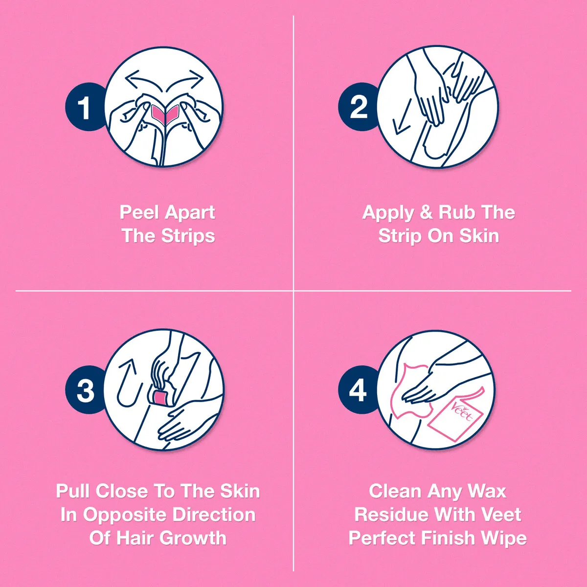 Veet Hair Removal Cold Wax Strips Sensitive Skin - 20 Strips