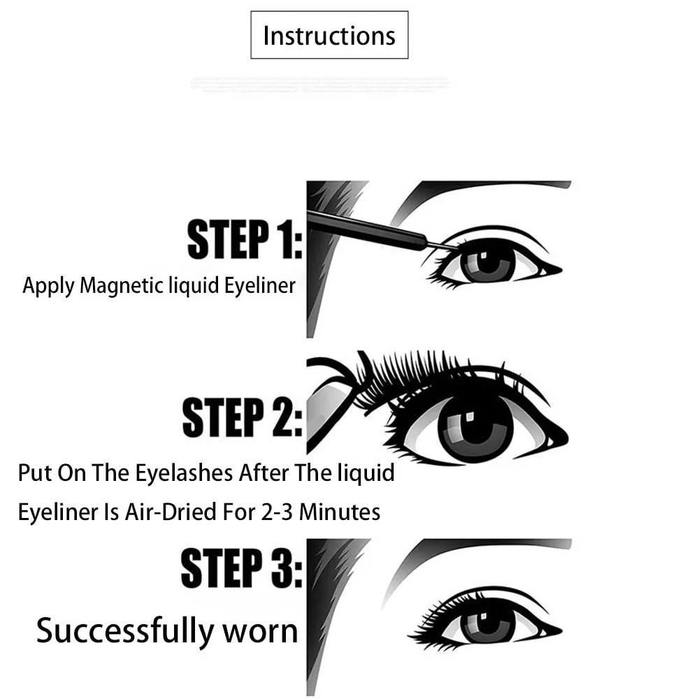 VenusFox Free Shipping Magnet Eyelashes Natural Set Glue-Free Magnetic 1 Liquid 5 Pairs Handmade Stereo Eyelashes Factory Direct Sales