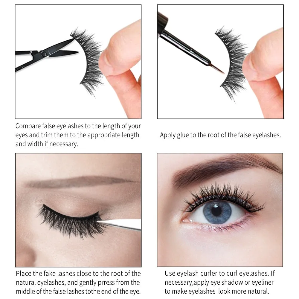 VenusFox Free Shipping Magnet Eyelashes Natural Set Glue-Free Magnetic 1 Liquid 5 Pairs Handmade Stereo Eyelashes Factory Direct Sales