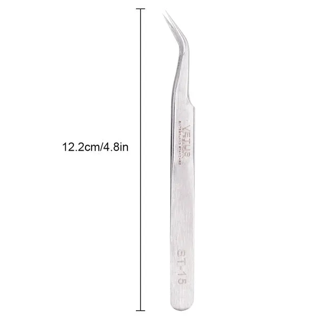 VETUS Eyelash Extension Stainless Steel Tweezers