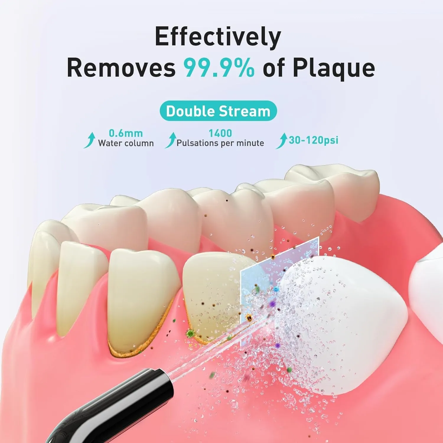 Water Dental Flosser for Teeth Cordless: Portable Oral Irrigator 300ML 5 Jet Tips Rechargeable Tooth Flosser Teeth Braces Pick IPX7 Waterproof