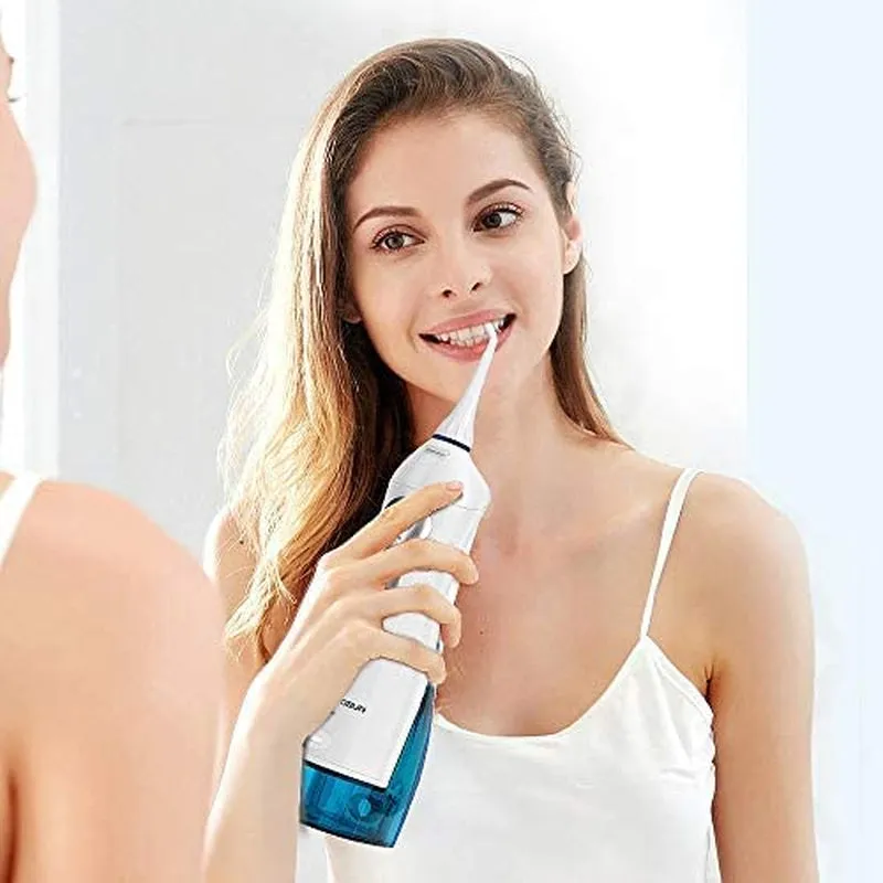 Water Flosser Cordless Oral Irrigator Rechargeable Dental Water Jet HOC700 for Teeth Braces with 300ML Water Tank and 8 Jet Tips for Travel & Home Use