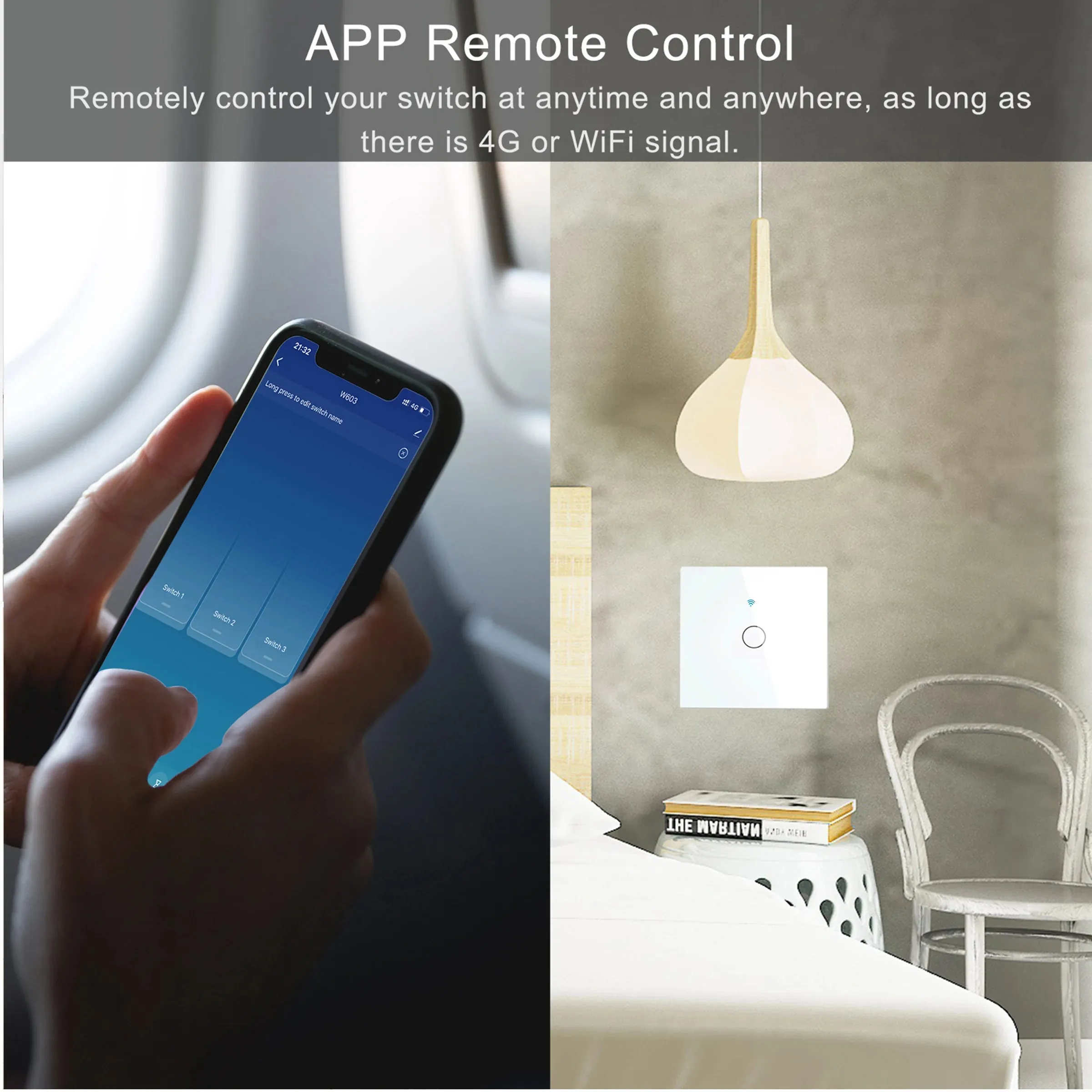WiFi Smart Touch Switch EU Two Wiring Methods LED 3Gang Wall Light Switches Smart Life Home Via Alexa Google Home