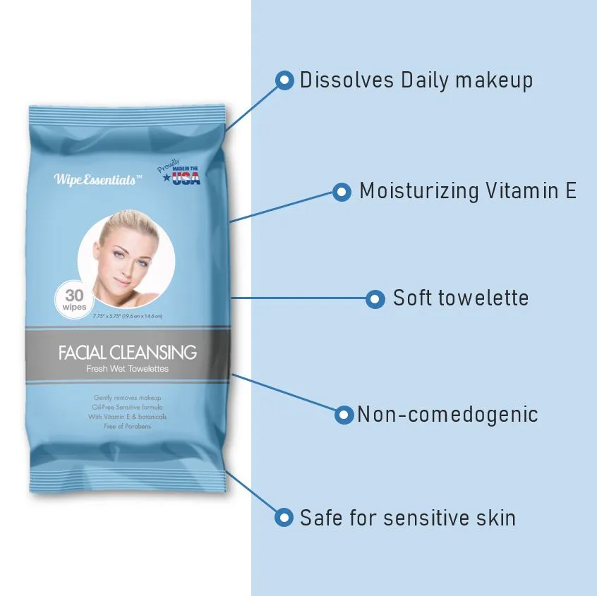 Wipeessentials Oil Free Facial Cleansing Wipes 30ct pouch
