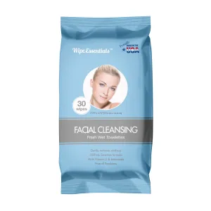 Wipeessentials Oil Free Facial Cleansing Wipes 30ct pouch