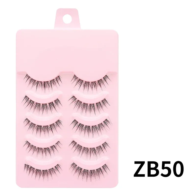 Wispy Manga Style Eyelashes Soft Natural Thick False Daily Eye Lashes Dating Makeup Eye Accessories 5 Pairs - 10pcs