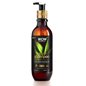 WOW Skin Science Hemp Shampoo for Strengthening and Restoring Hair - For Stressed Scalp & Dry Hair - 250ml