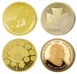 WWII Set of 4 Proof Full Sovereigns Limited Edition